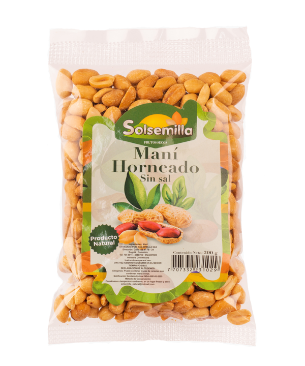 MANI HORNEADO SIN SAL 200gr